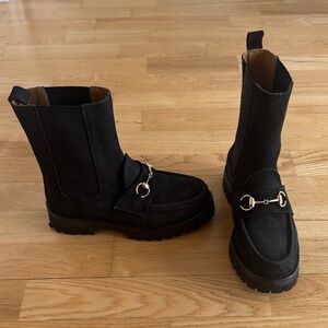 Gucci ankle Black Leather Ankle Boots 36 6